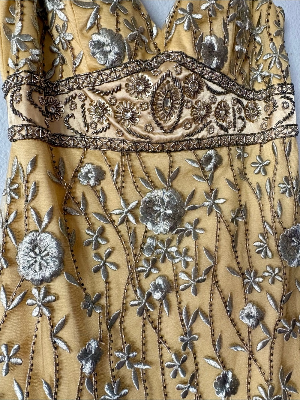 vintage Sue Wong "Nocturne" hand-beaded silk midi dress Sz 4 - Picture 4 of 16